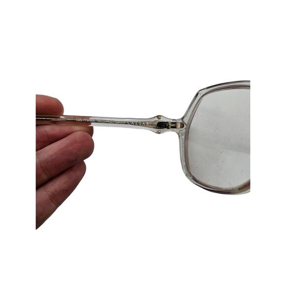 Vintage 1970s Womens CAESAR Plastic Rim Large Glasses Frames Geometric Clear - Picture 6 of 7